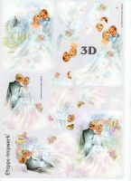 3D Bogen Brautpaar mit Kutsche